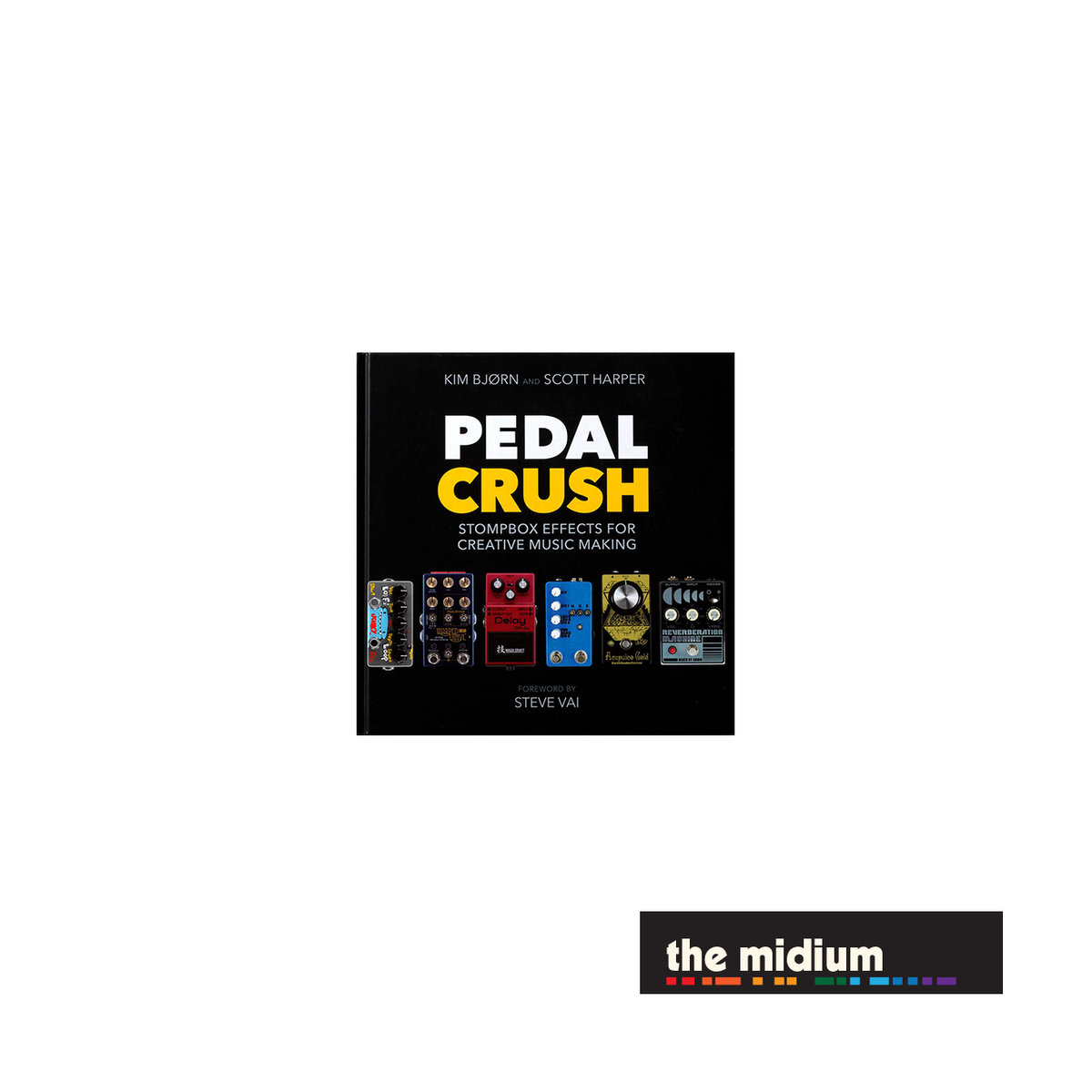 pedal crush book by KIM BJØRN and SCOTT HARPER, foreword by STEVE VAI Notions_Garment Care Color:Black Wordmark/Vivid Ember Wine Enthusiast Aria Short